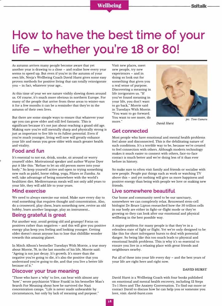Wellbeing mental health recovery ageing well article