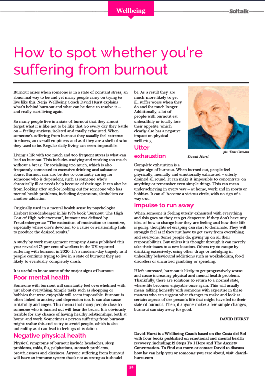 Wellbeing mental health article emotional burnout