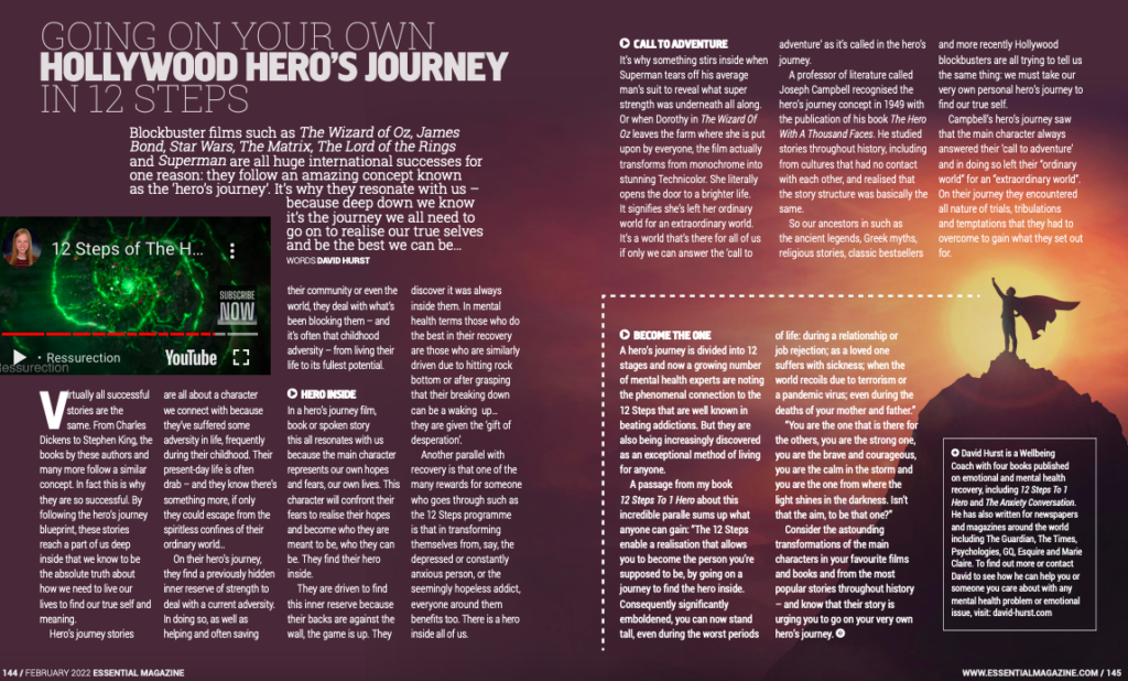 Hero's Journey therapy 12 Steps Twelve Steps Joseph Campbell magazine article Marbella therapy counselling